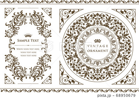 ビンテージオーナメントセット。ボーダー、フレーム。 68950679