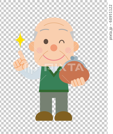 老人帶著錢包和微笑 老人帶著錢包和微笑 68951122