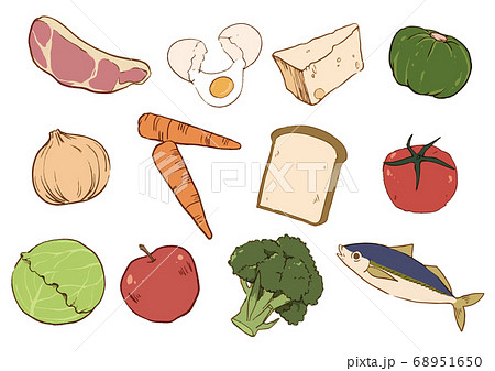 オシャレな食材アイコンセット 68951650