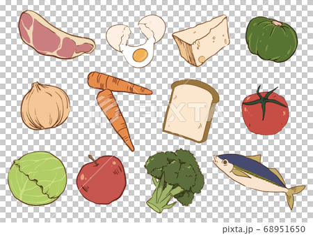 オシャレな食材アイコンセット 68951650