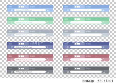 インターネットのブラウザ タブと検索窓のフレームイラスト素材セット 短いのイラスト素材