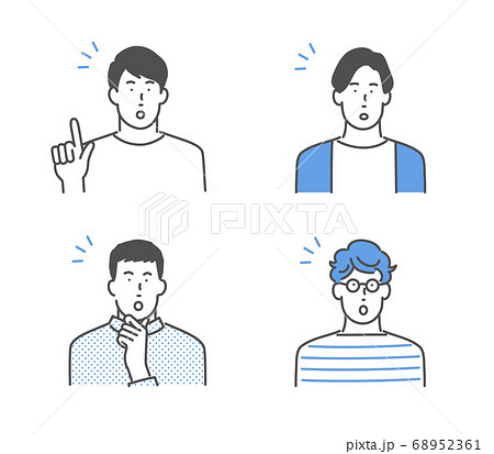 男性アイコンセットのイラスト素材