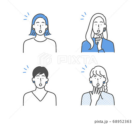 女性アイコンセット 女性アイコンセット 68952363