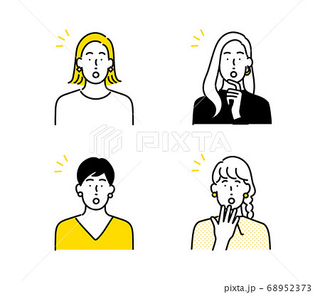 女性アイコンセット 女性アイコンセット 68952373