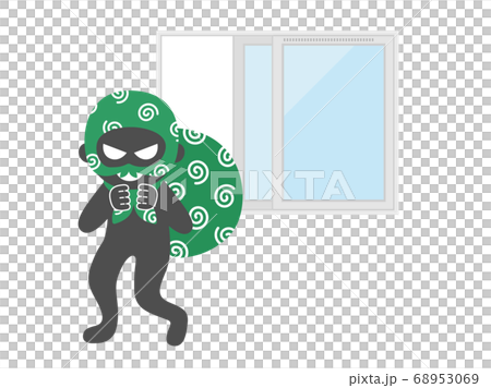 防盜突破窗戶玻璃的插圖 防盜突破窗戶玻璃的插圖 68953069