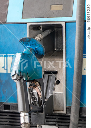 The gas station. The detailed view of the handle The gas station. The detailed view of the handle 68953280