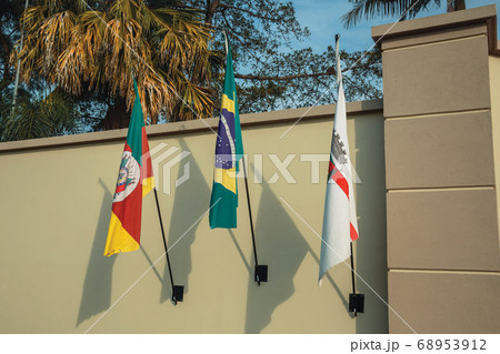 Wall with brazilian flags Wall with brazilian flags 68953912