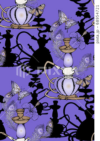 Hookah. Seamless bright abstract pattern. Suitable for fabric, wrapping paper, mural  and the like 68954721