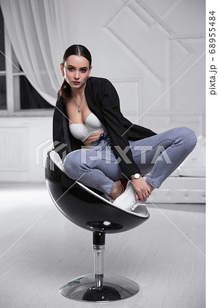 Sexy lady wearing a jacket 68955484