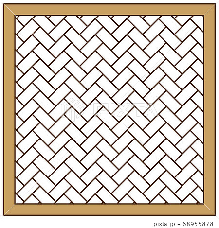 シンプルな檜垣の和柄パターンイラストのイラスト素材
