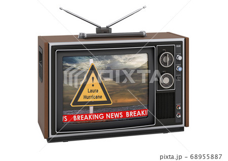 Hurricane Laura, TV news concept. 3D rendering 68955887