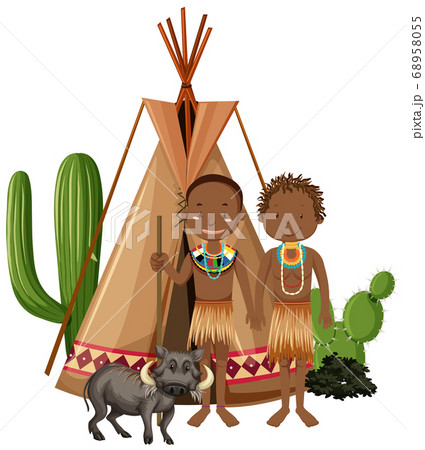 African tribes family isolated 68958055