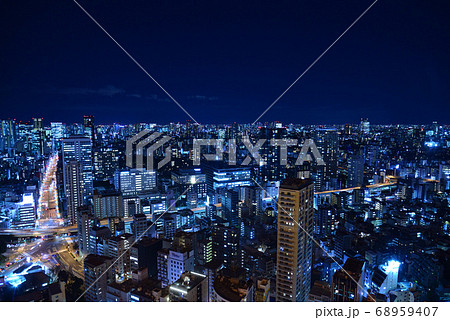 東京タワーから見た首都高と品川方面の夜景 68959407