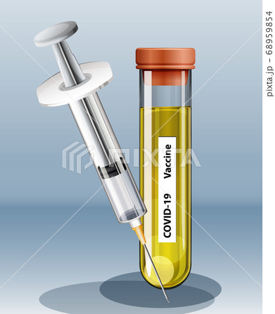 Coronavirus vaccine and Syringe 68959854