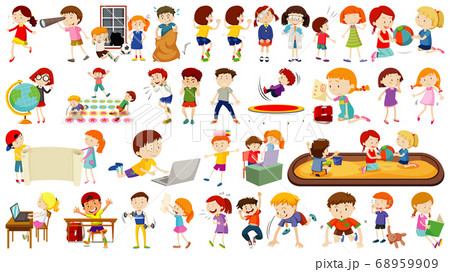 Set of cute kids cartoon character Set of cute kids cartoon character 68959909