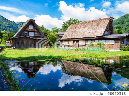 パステル画（原画）白川郷。 パステル画（原画）白川郷。 岐阜 白川郷 (Shirakawa-go,Gifu