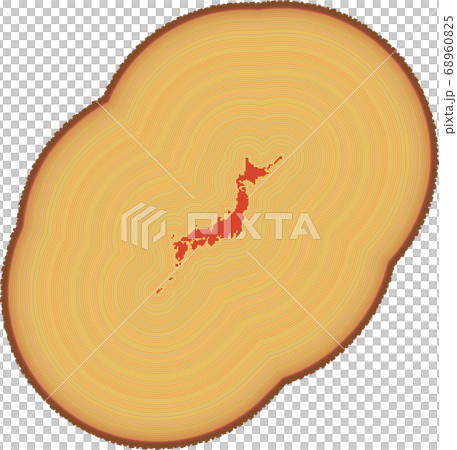 歴史を重ねる国・日本の年輪イメージ 68960825