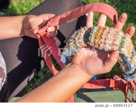 Set stripped pieces ands straps of horse bridle Set stripped pieces ands straps of horse bridle 68963527
