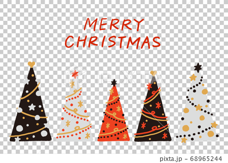 おしゃれなクリスマスツリーのクリスマスカードのイラスト素材 68965244 Pixta