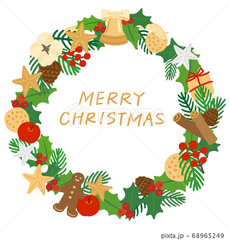 クリスマスリースのフレーム 68965249