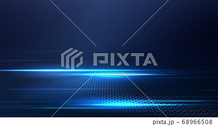 Abstraction composition with a gradient of a blue shade, stripes with glitter chaotically drawn, a silhouette of a mesh lattice Abstraction composition with a gradient of a blue shade, stripes with glitter chaotically drawn, a silhouette of a mesh lattice 68966508
