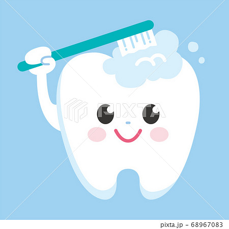歯 キャラクター 歯磨きのイラスト素材 6670