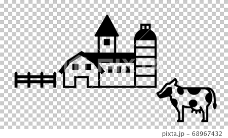 Ranch and cow icon material 68967432