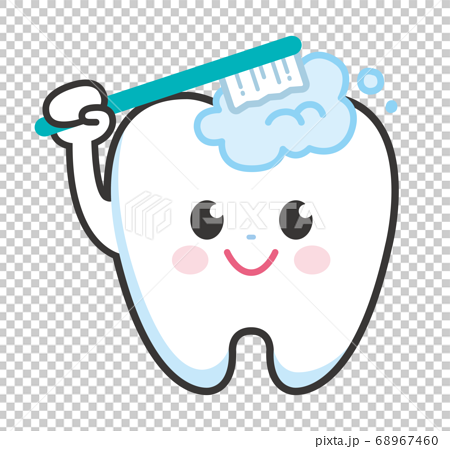 歯 キャラクター 歯磨きのイラスト素材