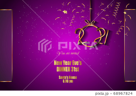 2021 Happy New Year background for your seasonal invitations, festive posters, greetings cards. 68967824