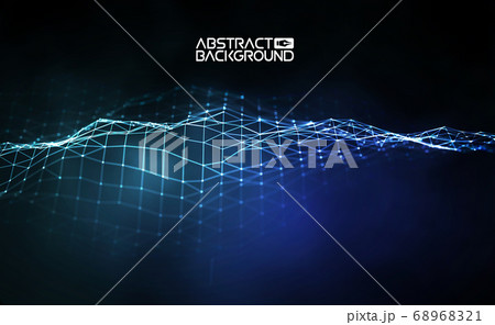 Network connection concept blue vector illustration. Futuristic hexagon perspective wide angle lanscape. Futuristic honeycomb concept. 3d landscape. Big data digital background. Network connection concept blue vector illustration. Futuristic hexagon perspective wide angle lanscape. Futuristic honeycomb concept. 3d landscape. Big data digital background. 68968321