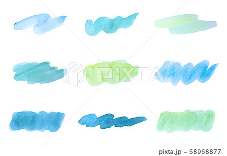 水彩の背景 フレーム ブラシ 質感 カラフル 枠 線 飾り 装飾のイラスト素材 6677