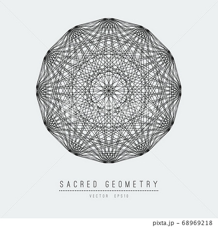 Sacred geometry line vector element flower of life . Vector illustration . 68969218