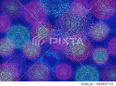 花火 背景素材 水彩 夏祭り 和風イラスト ネオンカラーのイラスト素材