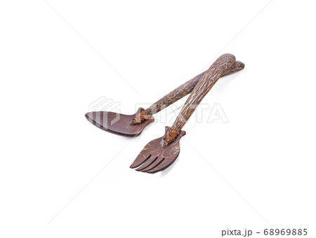 Wooden spoon on isolated background 68969885