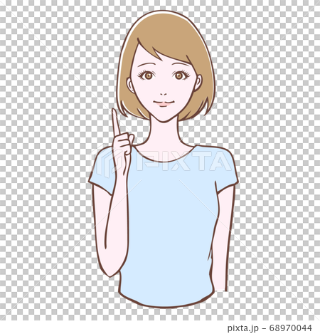 Young female pointing pose - Stock Illustration [68970044] - PIXTA