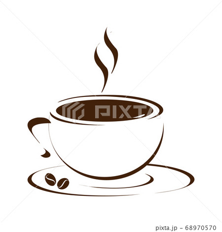 Cup of hot black coffee with smoke Cup of hot black coffee with smoke 68970570