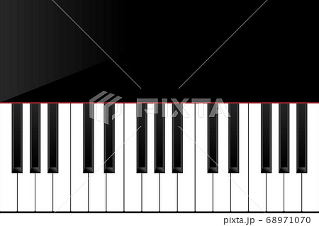 黒いピアノ鍵盤のイメージ Black Piano Music Concept Image のイラスト素材