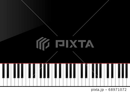 黒いピアノ鍵盤のイメージ Black Piano Music Concept Image Illusのイラスト素材
