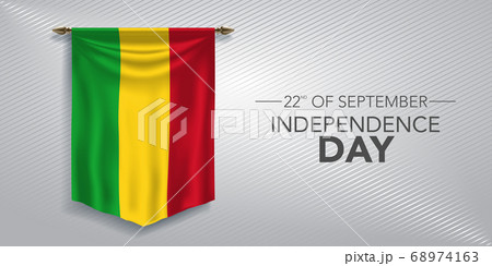 Mali independence day greeting card, banner, vector illustration 68974163