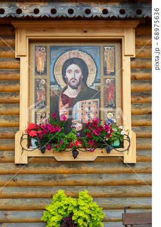 The image of Jesus Christ on the church icon. 68975636