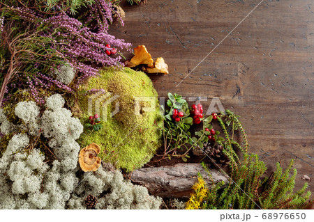 Old wooden background with different Northern Old wooden background with different Northern 68976650