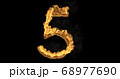 Burning number five on a black background. 3d rendering 68977690