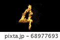 Burning number four on a black background. 3d rendering 68977693