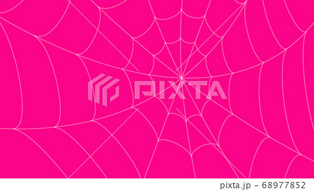 ピンクの背景に大きく張り巡らせた蜘蛛の巣のイラスト素材