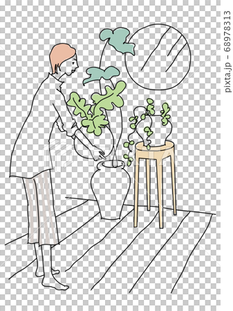 A woman drawing a living room 68978313