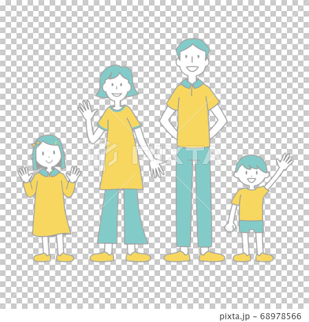 Family illustration color with main line Family illustration color with main line 68978566
