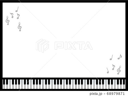 ピアノ 音符 鍵盤 背景のイラスト素材