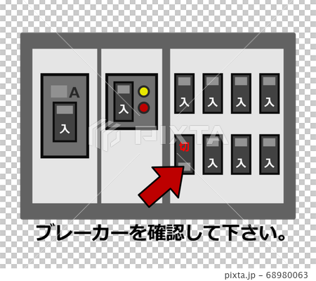 配電盤の点検説明のイラスト素材