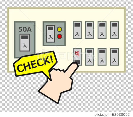 ブレーカーの点検をするイラスト 68980092