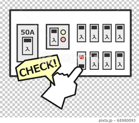 ブレーカーの点検をするイラスト 68980093